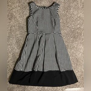 Calvin Klein black and white houndstooth dress